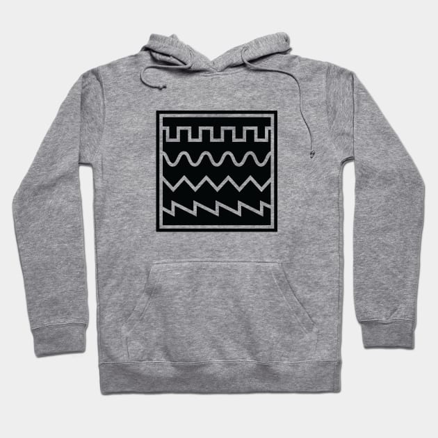 Synthesizer Waveforms Black Hoodie by Atomic Malibu